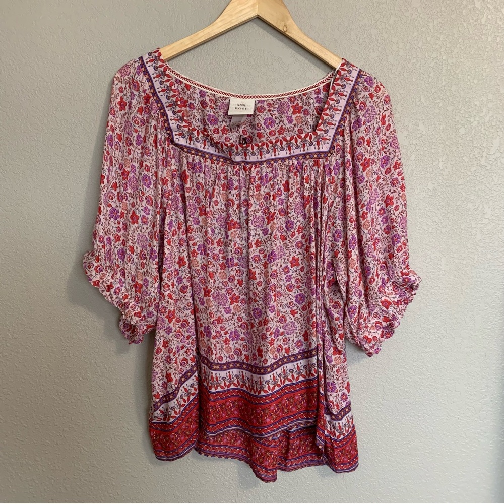 Knox Rose 2-Piece Matching Blouse + Skirt Set | Boho Prairie | Rebel Red | XXL - Picture 3 of 14